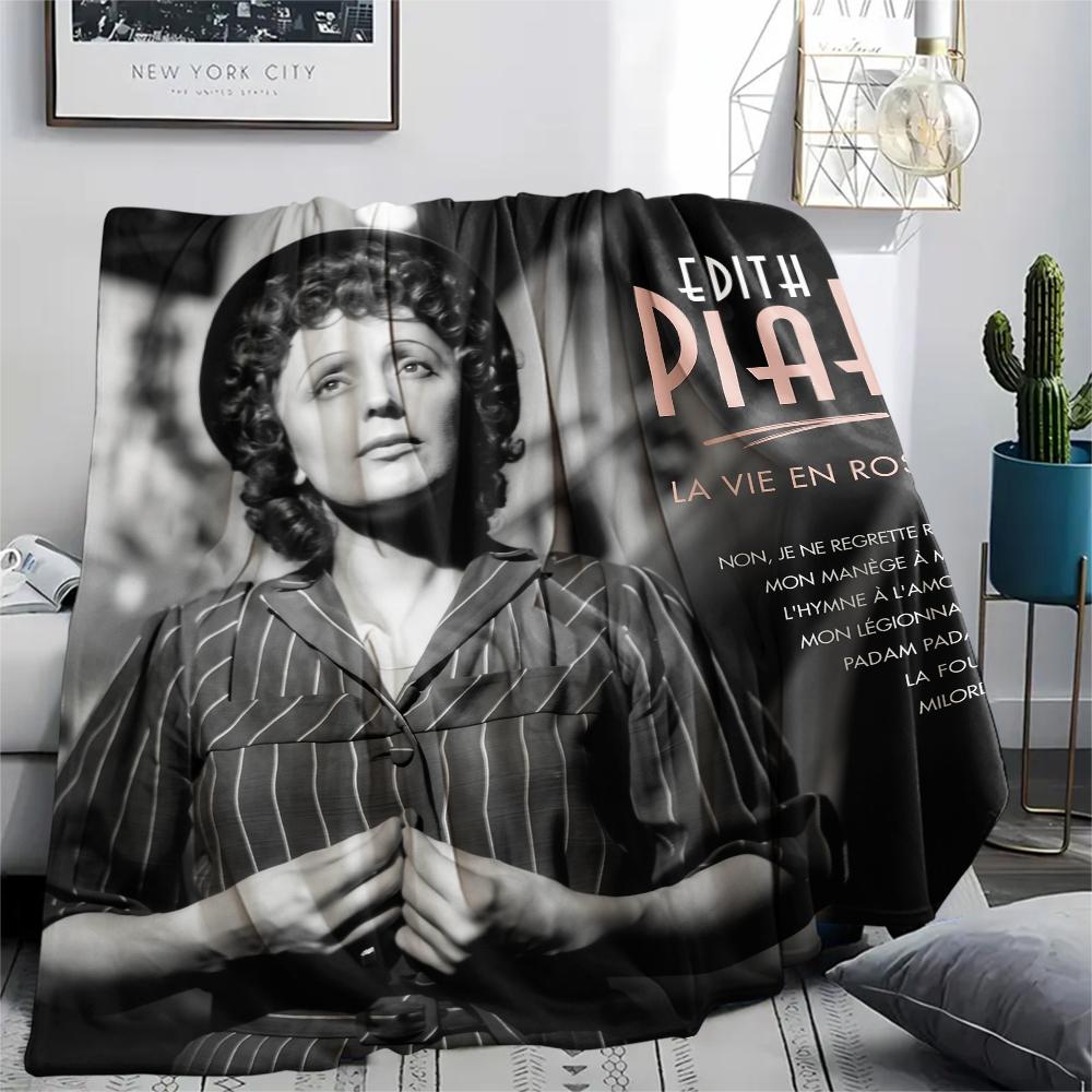 Édith Piaf pattern Flannel Blanket, High quality Comfortable for All Seasons, Home Decor, Warmth and Comfort, Perfect for Gifts.