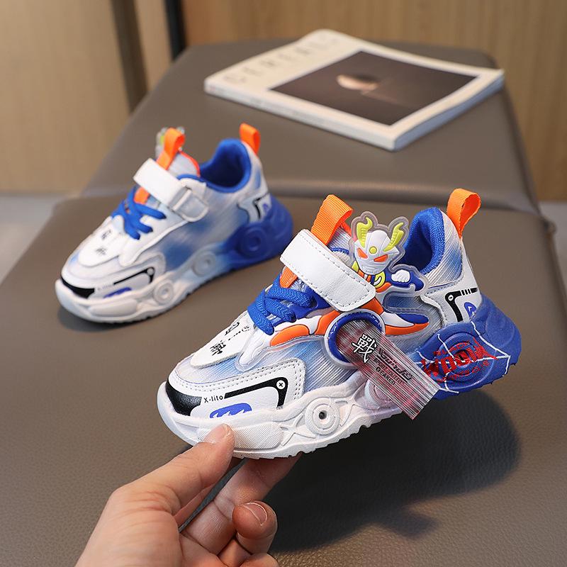 Кроссовки детские Luminous Mesh Ultraman Cartoon - унисекс 2023 года, дышащая спортивная обувь