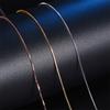 Ожерелья из стерлингового серебра 925 пробы с цепочкой-коробкой для женщин и девочек-подростков, позолоченные розовым золотом S925, ювелирные изделия 0,8 мм оптом