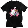 Модная мужская футболка Disney Мари с цветами, футболка с коротким рукавом, повседневная футболка, 100% хлопок, приталенная футболка, подарок