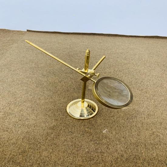 Регулируемая увеличительная настольная линза из латуни и стекла, лупа 7,62 см, офисная декоративная морская лупа