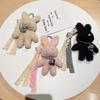 Silver Heart Plush Bag Pendant Bow Ribbon Rabbit Plush Doll Rabbit Doll Charm  Bag Decoration