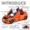 Масштаб 1/24 Суперкар McLaren 720s Литой из сплава Модель-симуляция автомобиля со звуком и светом Игрушки с инерционным механизмом для детей в подарок