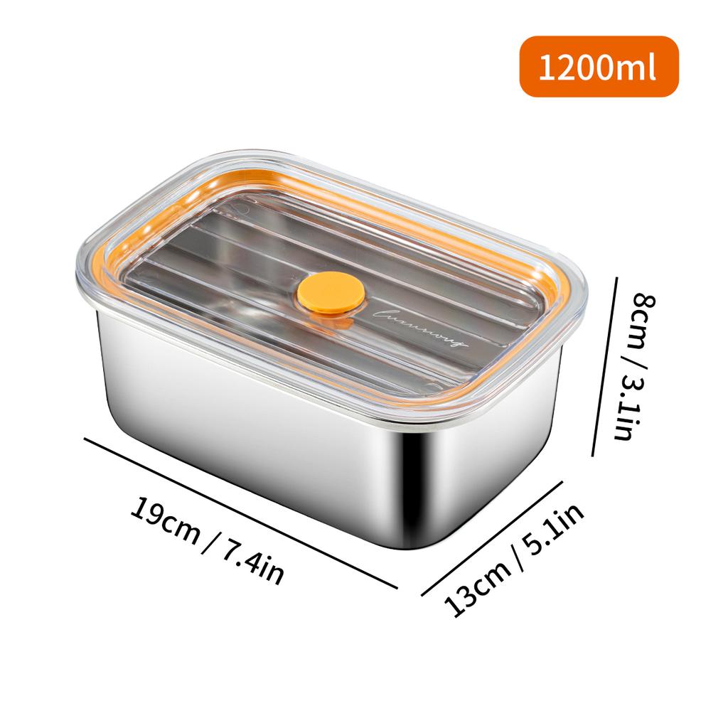 304 Stainless Steel Vacuum Fresh-keeping Box Heatable Bento Lunch Box Refrigerator Sealed Food Container With Lid
