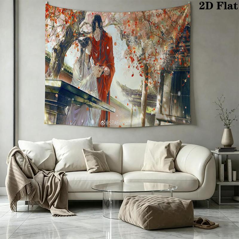 Xie Lian and Hua Cheng Wall Tapestry Aesthetic Wall Hanging Printed Fabric Blanket Decorative Tapestries for Bedroom Living Room Home Decor