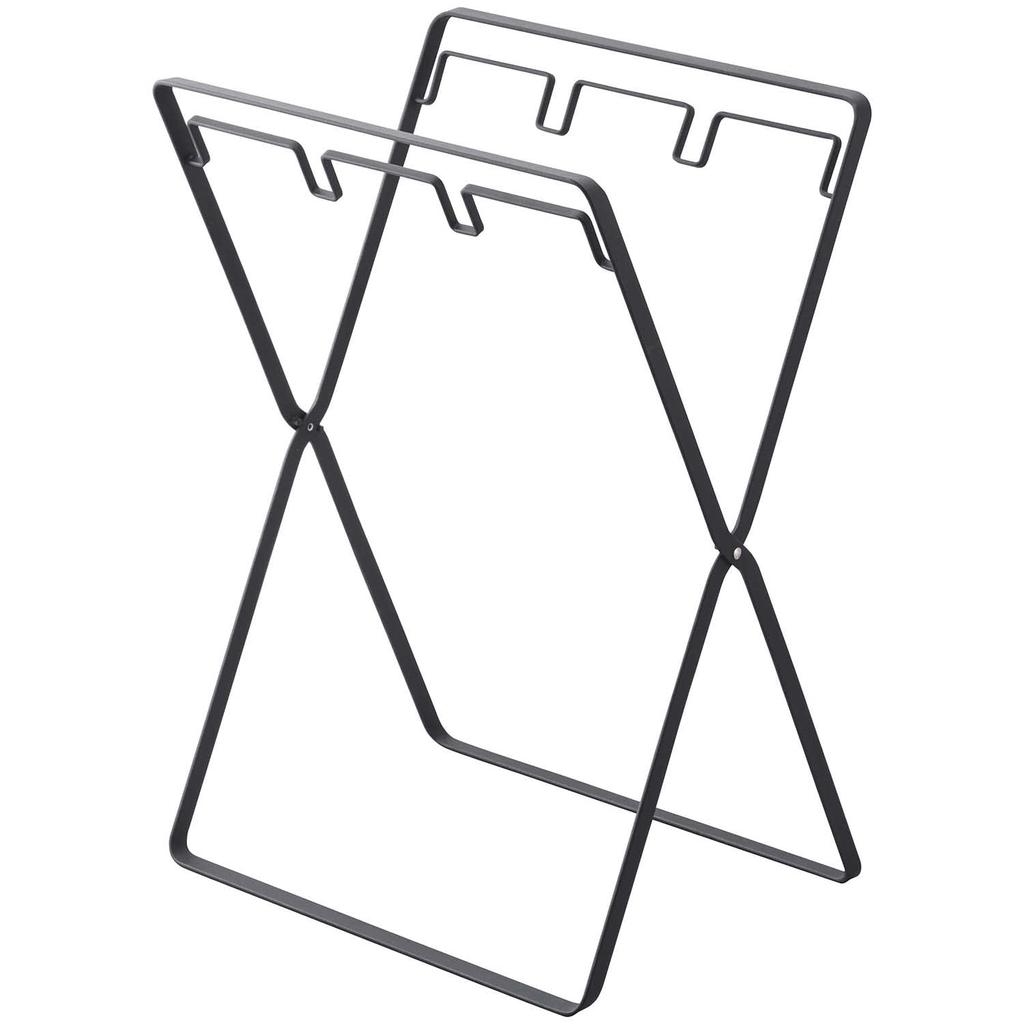 Yamazaki Jitsugyo 5715 Пластиковые пакеты 3 ряда 45 л Подставка для мусорных мешков черная Ш38XГ29XВ54см Разделительная башня для мусорных баков Подставка для пластиковых пакетов 5715 и прибл.. (Когда