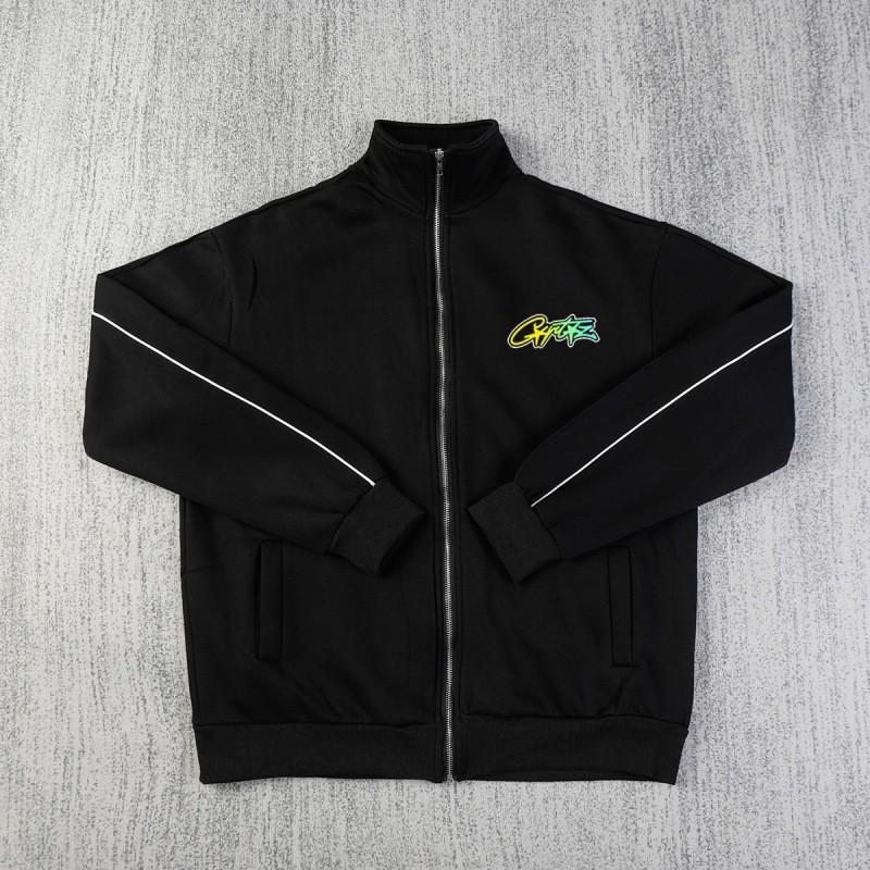Mens Thickened Hoodless Hip Hop Jacket With Digital Print Zipper Front Loose Fit Winter Casual Outerwear