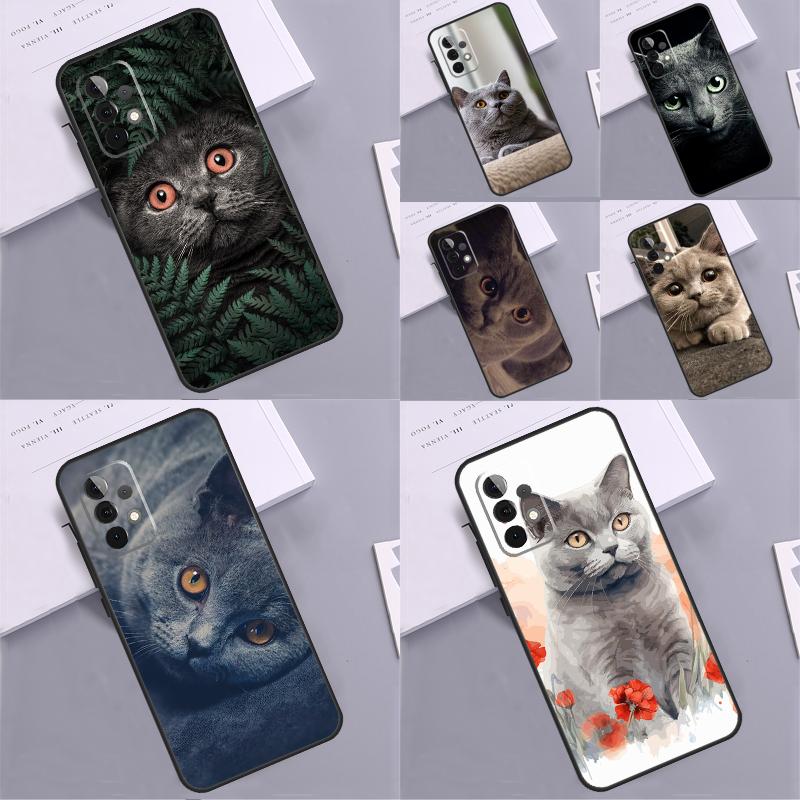 Кошка Британская короткошерстная Для Samsung Galaxy A36 A26 A16 A05 A06 A54 A34 A14 A22 A32 A52 A55 A35 A15 A53 A13 A56 Чехол
