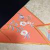 Used H-544 Nagoya Obi Nagoya Tailored Pure Silk Nine Size Gold Pieces Hand Embroidered Flower Pattern Oshidori