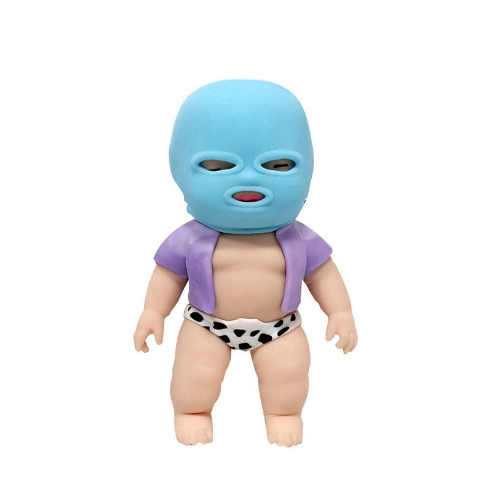 TPR Cartoon Fidget Toy Silicone Pinch Decompression Toy Masked Doll Squeeze Toy  Kids Tricky Doll