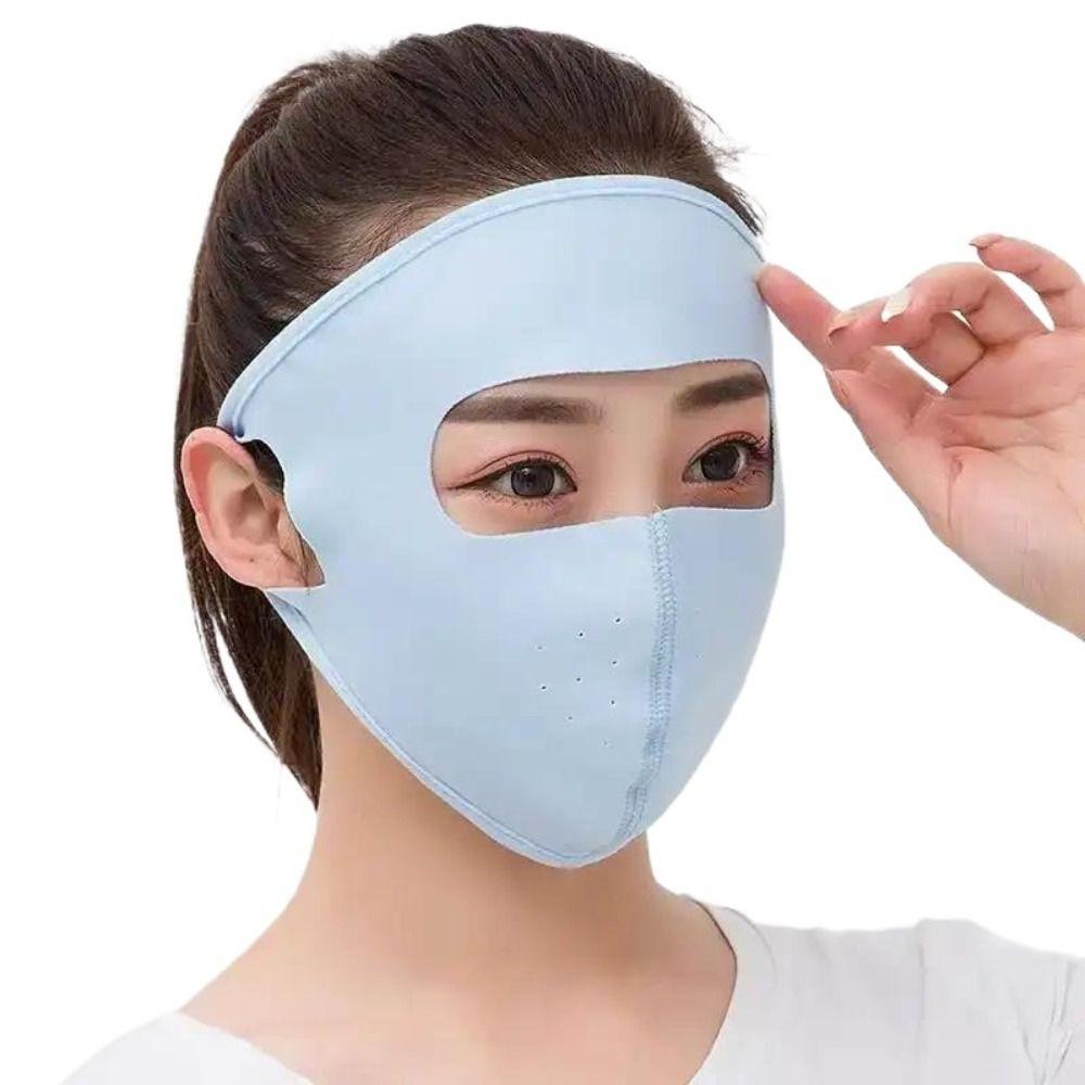 Чистый цвет Ice Silk солнцезащитная маска для лица на открытом воздухе защитная маска для лица для вождения маска Джини для вождения