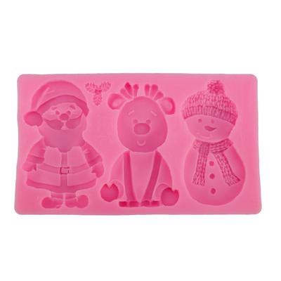 Рождественский силиконовый молдинг в форме оленя, снеговика, Клауса, антипригарный, многоразовый, для выпечки