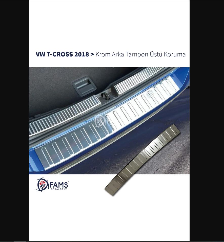 Для Volkswagen Vw T-cross 2018–2025 гг. Хромированная верхняя защита заднего бампера из нержавеющей стали