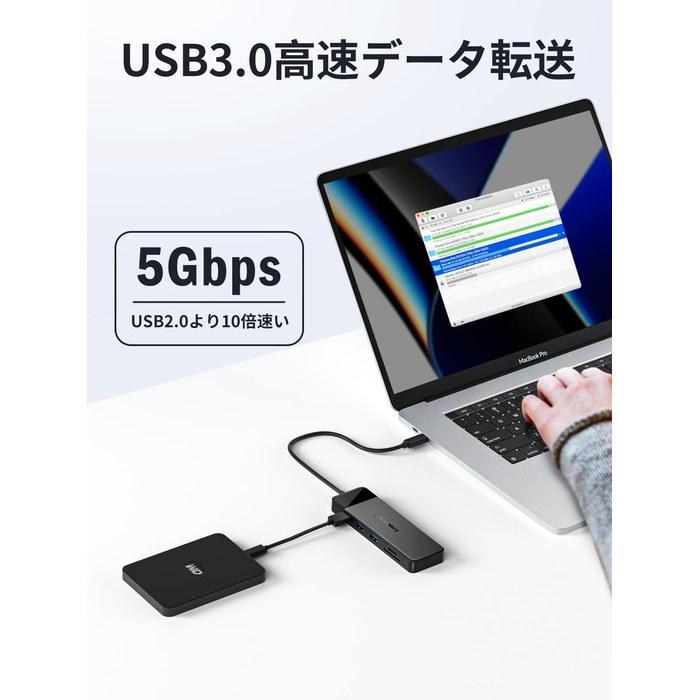 [USB C] Док-станция, двойной HDMI, 10-в-1. 4K HDMI разветвитель, VGA, USB-C с поддержкой Power Delivery 100 Вт, USB 3.0/USB 2.0 x2, 3,5 мм аудио, слоты для карт SD и TF