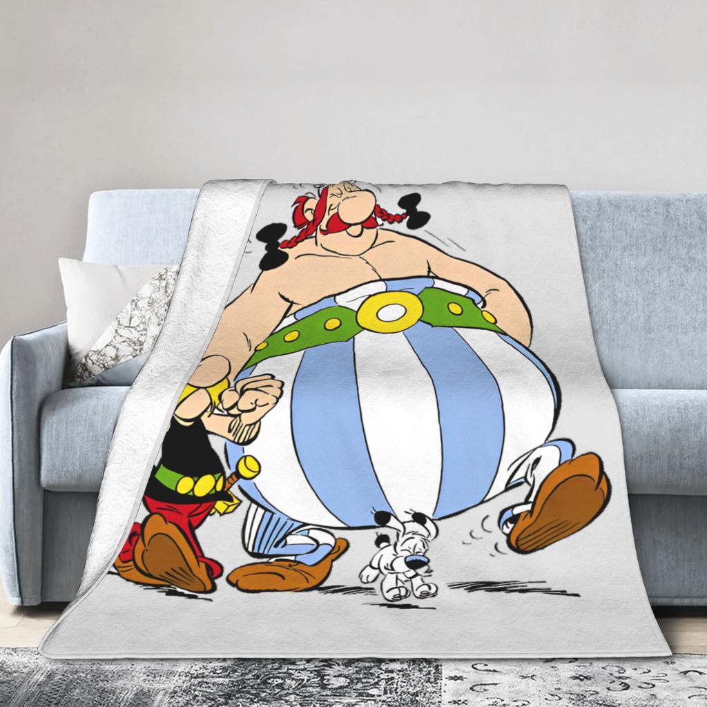 Asterixs And Obelixs Blanket Coral Fleece Plush Spring/Autumn  Lightweight Throw Blanket for Home Car Plush Thin Quilt
