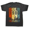 Made In 1980 Birthday Gifts 44 Year Old 44th Bday Present T Shirt Men Printed T-shirt Fashion Short Sleeve Anniversary Tee Tops