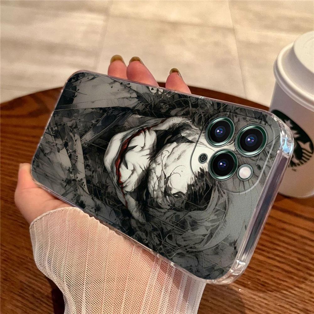 Крутые Джокеры Клоун Прозрачный Чехол Для Телефона Для iPhone 17 Pro Max 17E 11 12 13 14 15 16 Pro Max 15 Plus 17 Air 16E 7 XS Мягкий Чехол