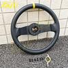 JDM BLITZ Style 2 Spoke Steering Wheel Universal 12.6inch Deep Corn Racing Drift Steering Wheel