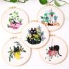 Embroidery Diy Material Kit Embroidery Kit Cross Stitch Handmade Cat Embroidery Kit