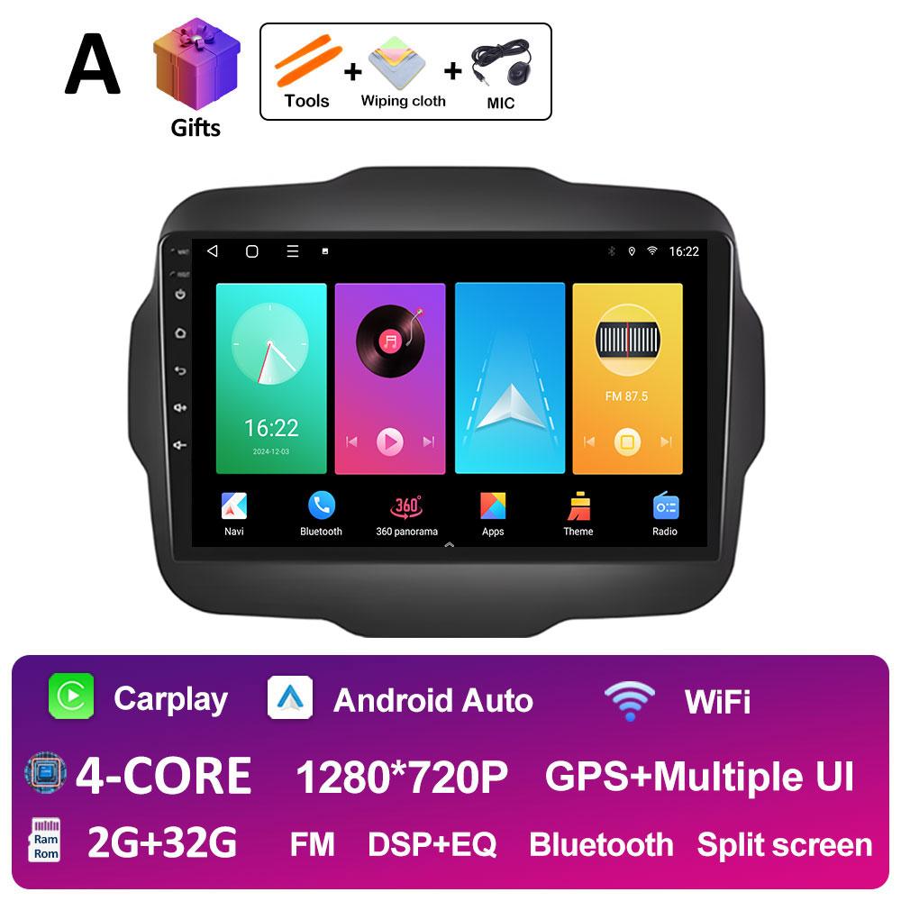 For Jeep Renegade 2016 2017 2018 - 2020 GPS Navigation Android Auto Wireless Carplay Bluetooth Smart System 2.5D Touch Screen 4G