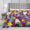 Super Soft Blanket Girls Boys Travel Eye Pattern Throw Blanket  Flannel Bedspread For Home Decor Fashion Sofa Bed Cover