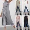 Women Long Shirt Cross Asymmetrical Summer Solid Color Single Breasted Tunic Top Streetwear