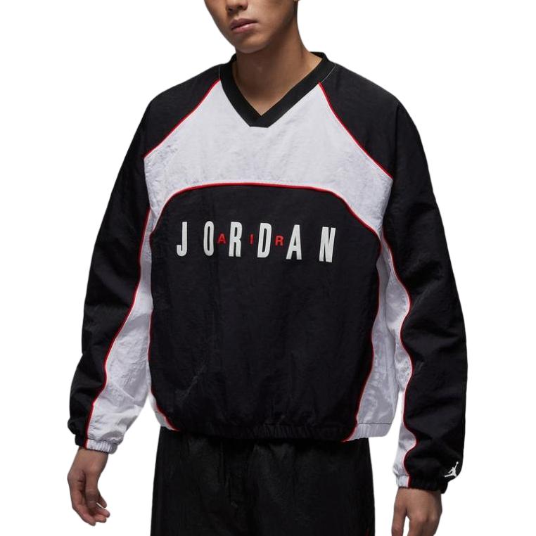 Jordan Мужская толстовка с V-образным вырезом M J Flt Ls Warm Up Top, модная толстовка с длинным рукавом, мужская одежда IF1836-010