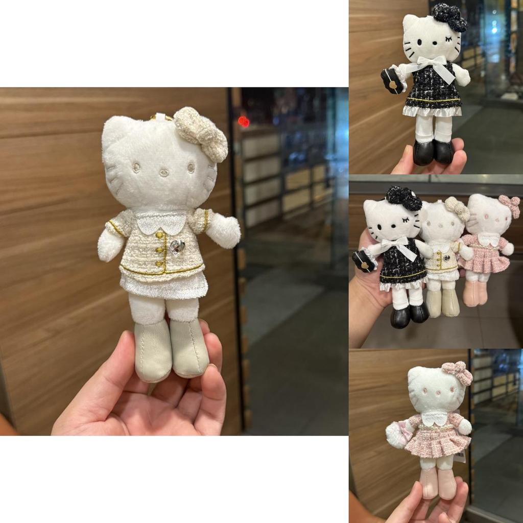 Long Leg Hello Kitty Plush Pendant With Dress And Bow Decoration For Kids School Bag Decor