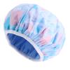 Double-layer Flower Print Shower Cap Nightcap Hair Care Caps Elasticity Headwrap