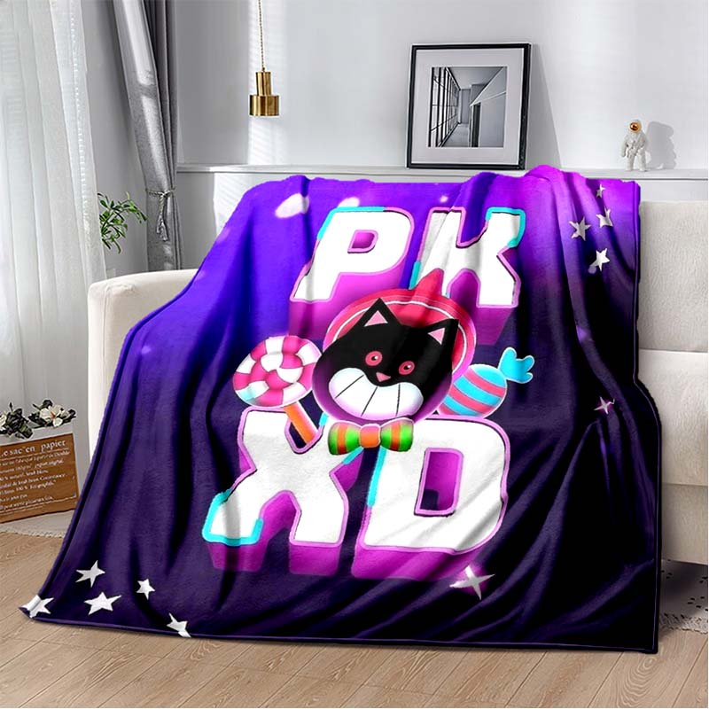 Cute Avatar & Pet Themed Soft Blanket, Playful Adventure Style Cozy Cover