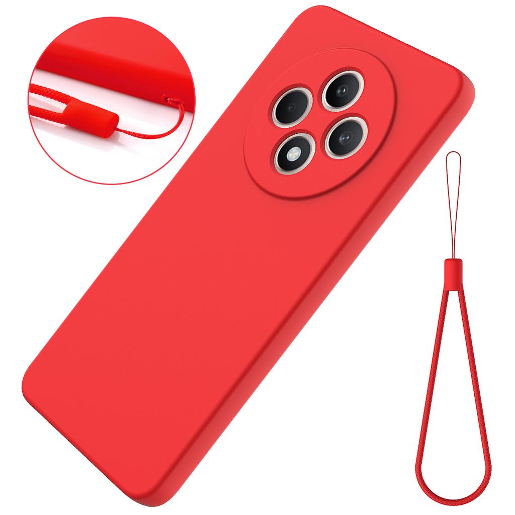 Чехол для Oppo Reno12 FS 5G/Reno12 F 5G/4G/F27 5G, чехол для телефона из жидкого силикона, устойчивый к царапинам, с ремешком для руки