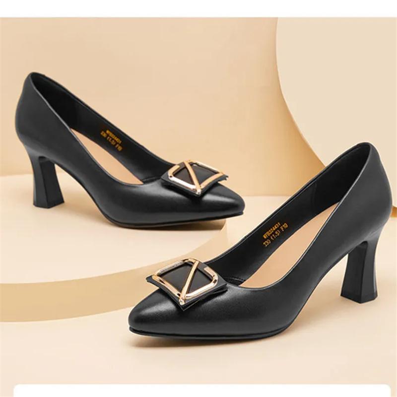 Женская обувь женская классическая черная остроносая на квадратном каблуке туфли женская мода офисная рабочая красные лодочки zapatos ab379