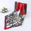 Silk Scarf Autumn And Winter Decorative Plain Crepe Satin 90cm Floral Scarf Small Square Scarf