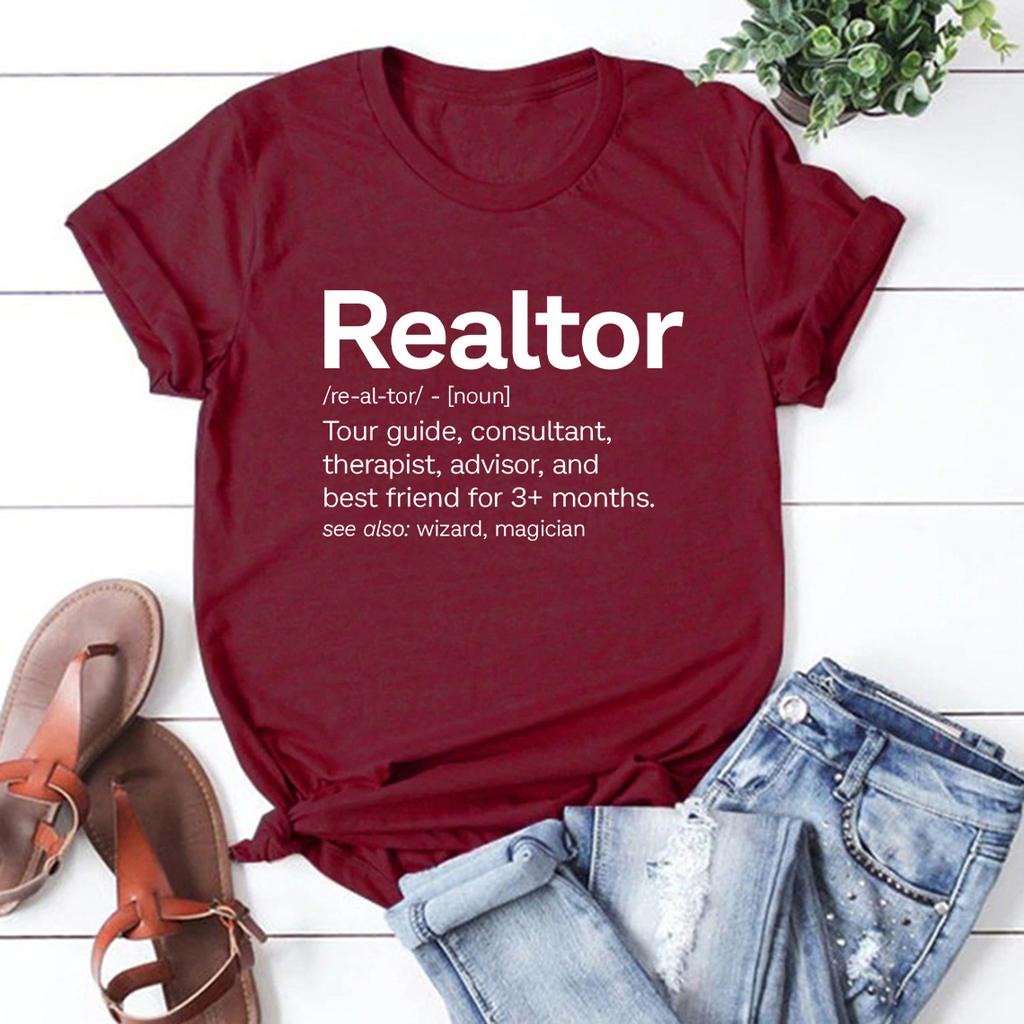 Realtor Definition TShirt Funny Real Estate Shirt Real Estate Agent Gift Unisex Graphic Tees Streetwear Women Top Casual Tshirt