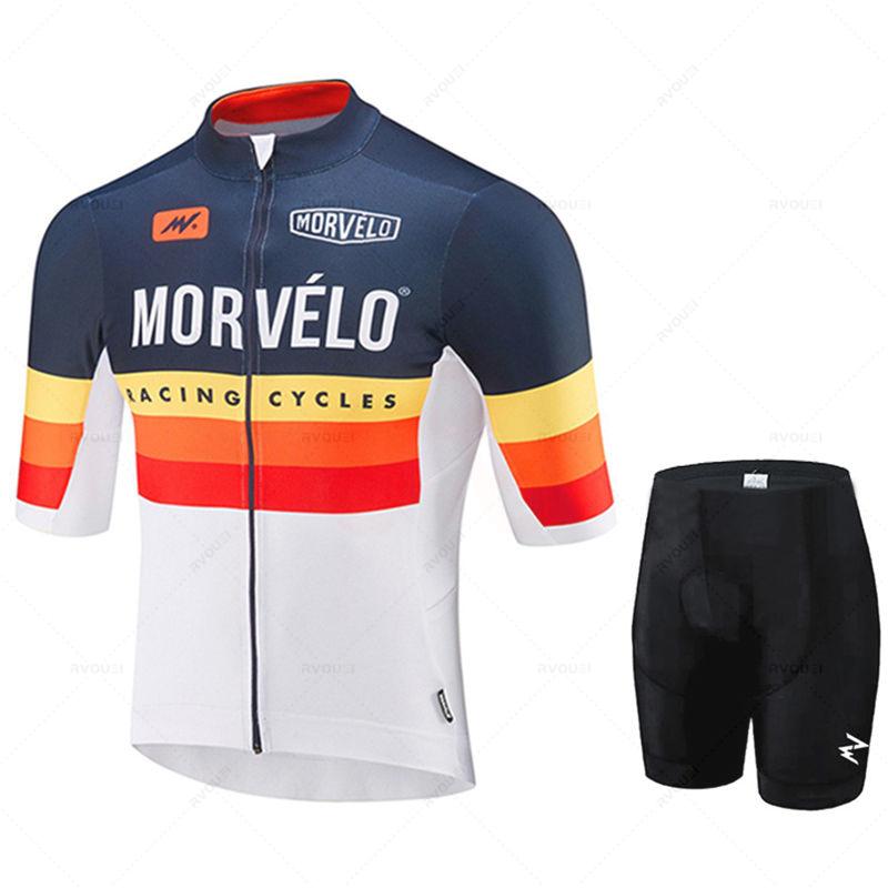 Morvelo - Мужской комплект одежды для велоспорта, Дышащий, С коротким рукавом, MTB, Велосипед, Спорт, Лето