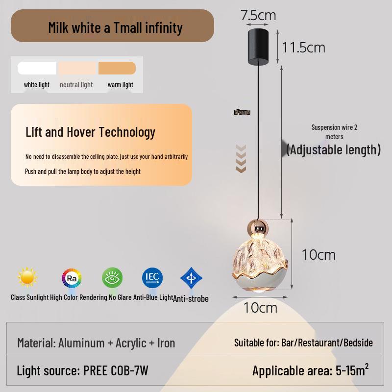 Italian Luxury Adjustable Pendant Light with Hand Sweep Sensor for Bedroom