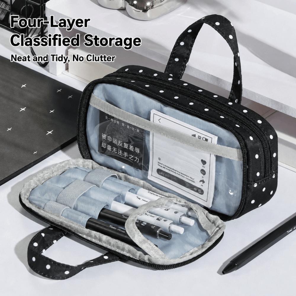 Multi-Layer Pencil Case Ruffle Lace Trim Pencil Pouch Stationery Bag  Stationery Gift