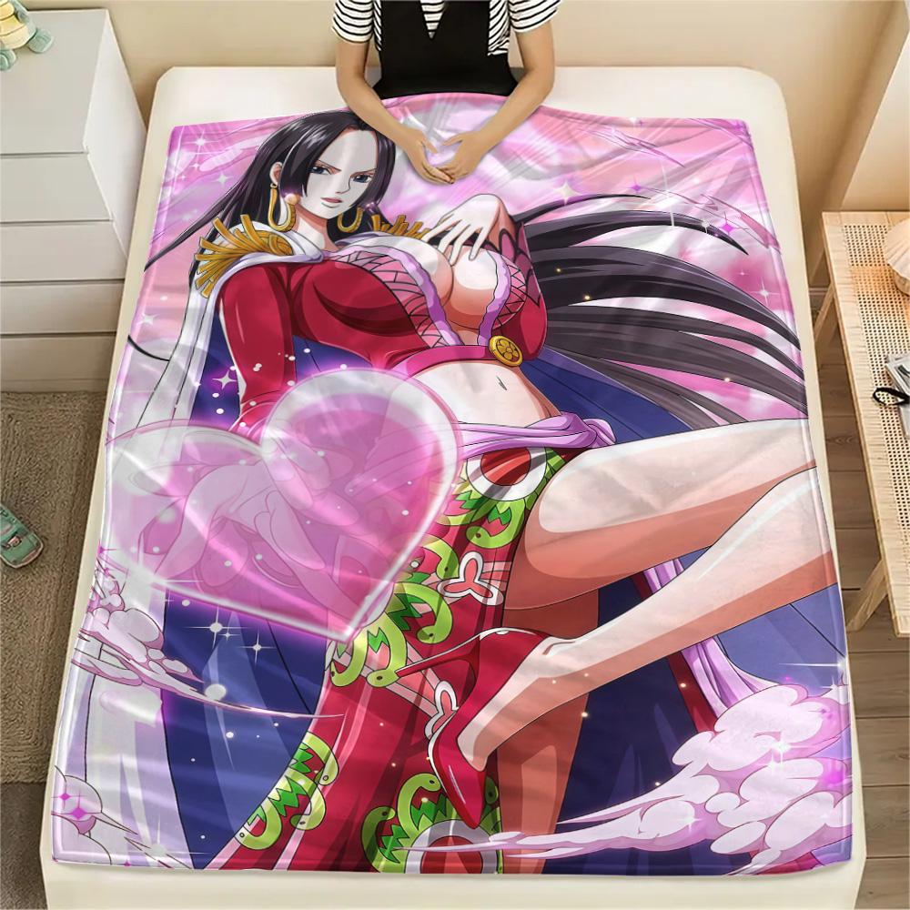 1PC Boa Hancock Patterned Flannel Blanket Suitable For All Seasons For Home Decor Warmth And Comfort Gifts Holiday Present