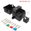 12V/24V Marine Fuse Box 3 Way 4/5 Pin 40/80A Car Fuse Set Pre-Wired Double Circuit Protection Fuse Relays Box for Truck RV Boat