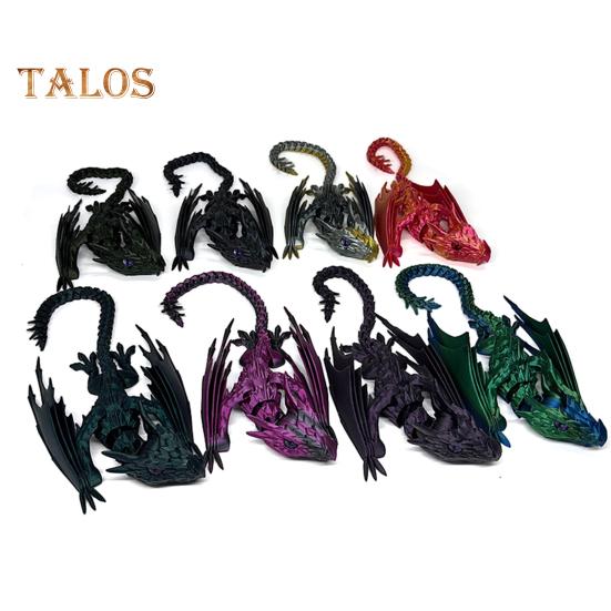 3D-печатный крылатый дракон, гибкий шарнирный дракон с крыльями, игрушка-дракон для домашнего офиса, декор для стола, снятие стресса