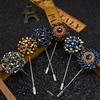 Fashion Crystal Flower Men's Brooches Long Brooch Pins Handmade Men's Lapel Pin for Suits Rhinestone Men Fashion Jewelry