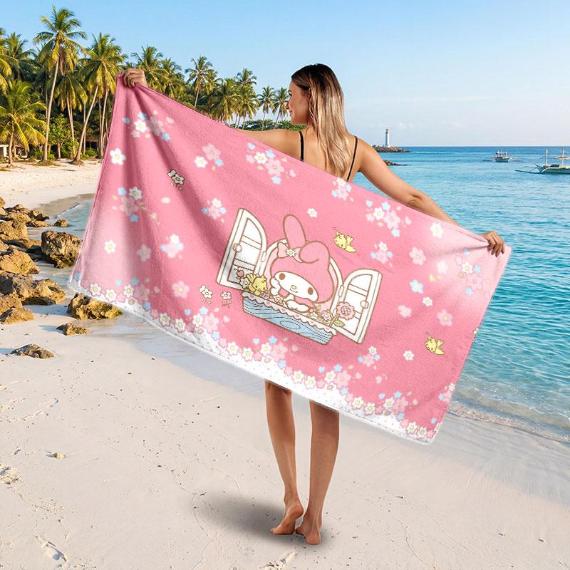 Large Beach TowelMy Melody Soft Absorbent Towel Beach Bath Home Use