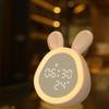Cute Time Rabbit Alarm Clock Charging LED Luminous Digital Clock with Lamp Children Student Cartoon Electronic Clock
