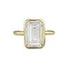 Xian Can Jewelry 2026 Кольцо из серебра S925 Прямоугольное с белым бриллиантом в глухом закрепке - Простое и универсальное
