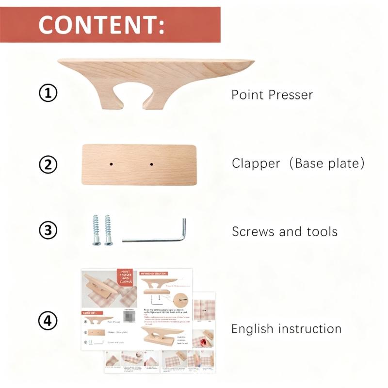 Wood Ironing Board for Fabric Pressing and Corner Flipping in Clothing Creation Sewing