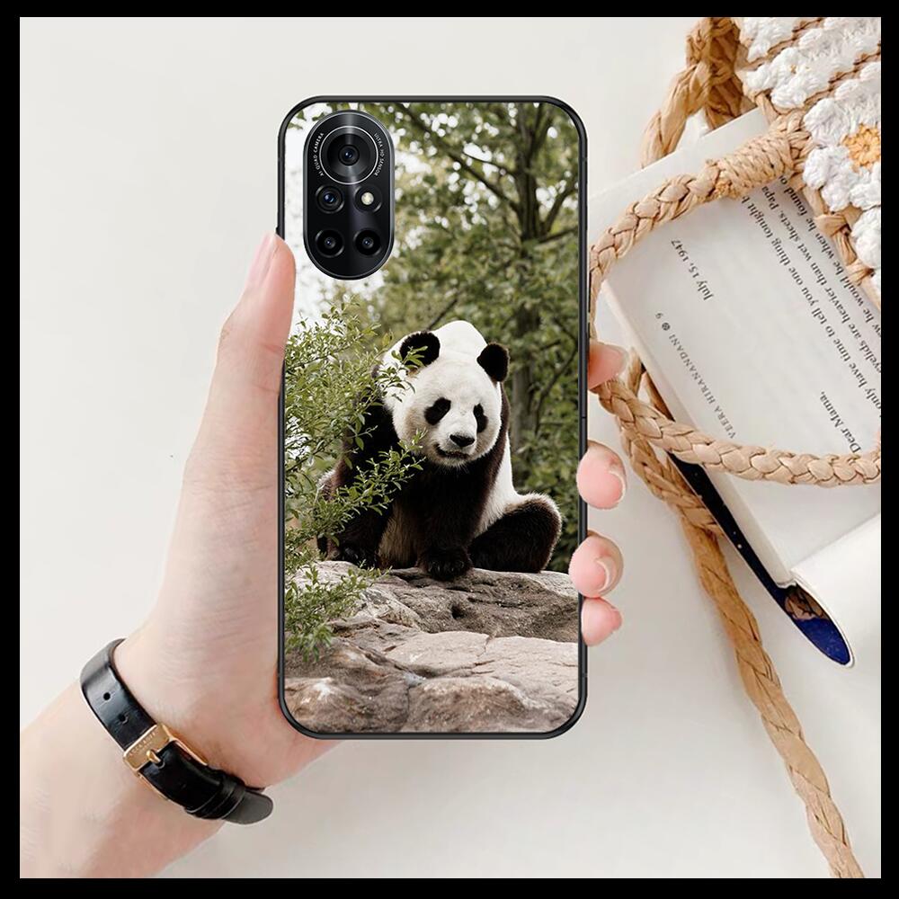 Супер милый прозрачный чехол для телефона с пандой для Huawei Honor 20 10 9 8A 7 5T X Pro Lite 5G черный чехол Etui Hoesjes комикс модный дизайн