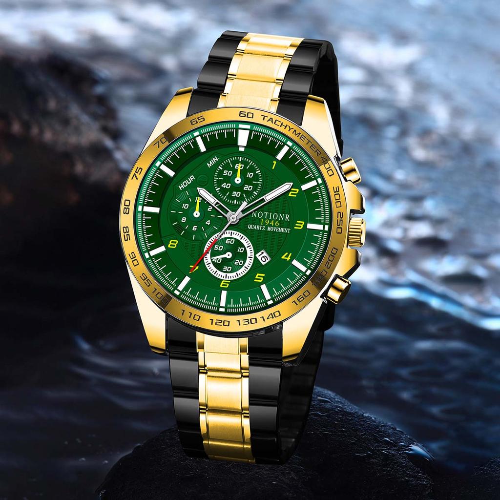 Fashion Business Men's Watch Men's Quartz Watch Stainless Steel Watch Large Dial Watch Casual Men's Watch Sports Watch Calendar Watch