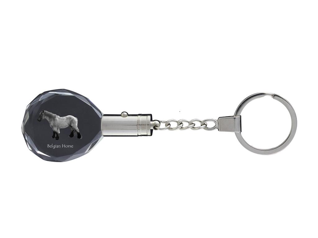Belgian Horse - Pendant with a Picture of a Horse, Crystal Key Ring In a Gift Box, Unique Gift by Art-Dog Brand