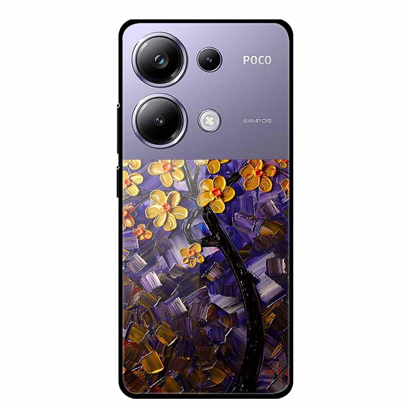 Чехол-накладка для Poco M6 Pro СтеклоЗакаленное Стекло Чехол Жесткая Задняя Панель Защита для Xiaomi Poco P oco M 6 Pro 6.67" Цветные Чехлы для Телефона