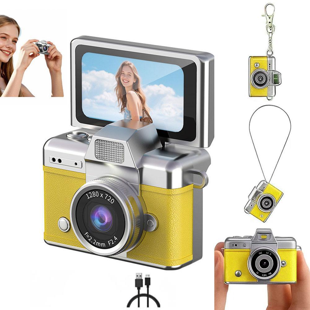 Retro Style Mini CCD Camera with 1.47 Inch Flip Screen Portable Sports Camera for Outdoor Travel Vlogging Photography Kids Gifts